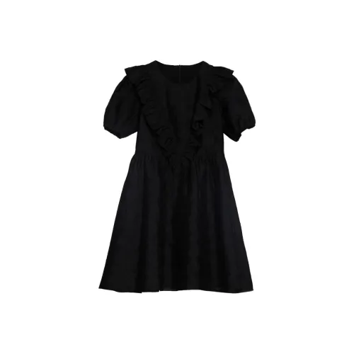 Fay Короткий рукав Платье Женское Черное