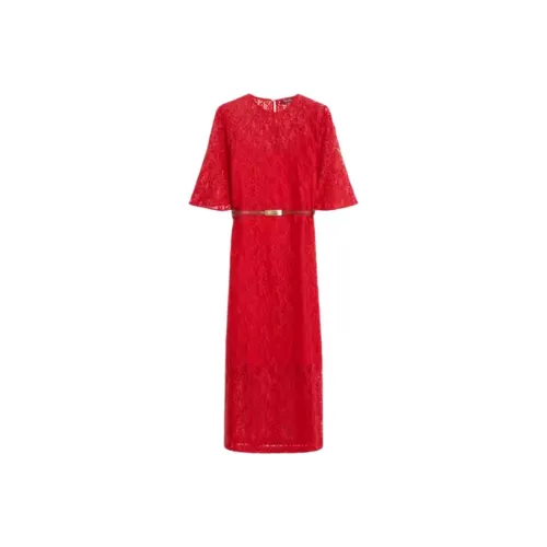 MaxMara SS25 Короткий рукав Платье Женское Красное