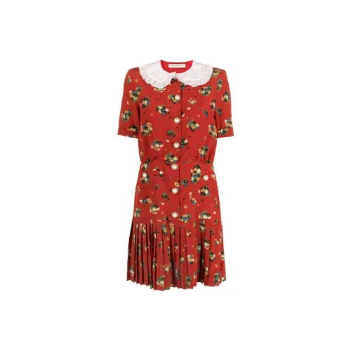 Alessandra Rich Короткий рукав Платье Женское Красное
