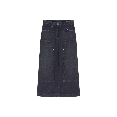 GIVENCHY SS24 Denim Long Skirt Women's Black