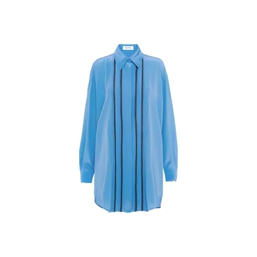 MIU MIU FW22 Длинное платье с длинными рукавами женское светло-синее