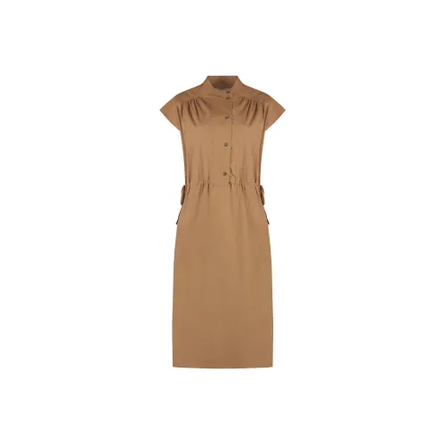 Yves Salomon Короткий рукав Платье Женское CAMEL