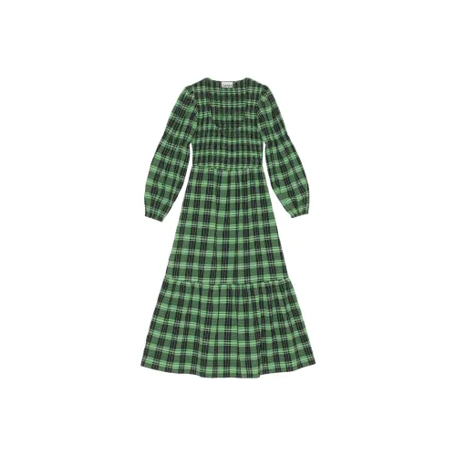 GANNI Длинное платье с длинными рукавами женское