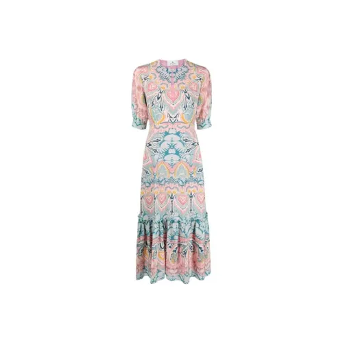 ETRO Розовые Женские Платья с Коротким Рукавом