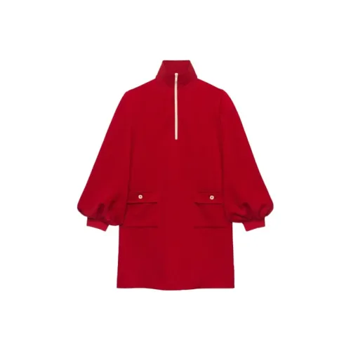 Gucci Red Женские Длинные Рукава Платья