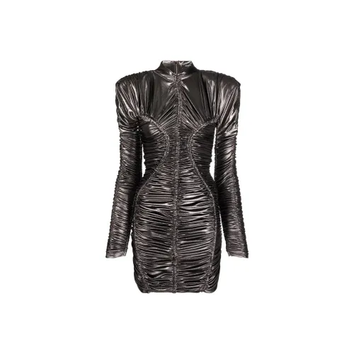 BALMAIN Silver Женские Длинные Рукава Платья
