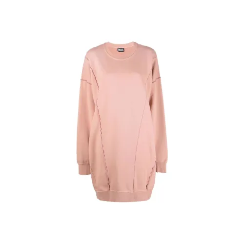 DIESEL Розовые Женские Длинные Платья с Рукавами