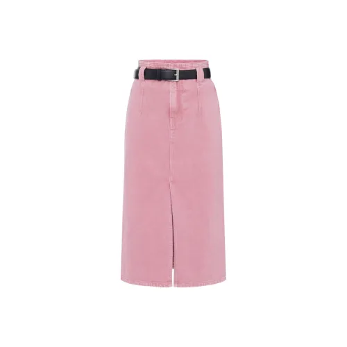 MOCO Denim Длинная Юбка Женская Неоново-розовая