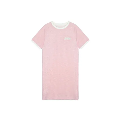 Still Quiet Короткий рукав Платье Женское Розовое