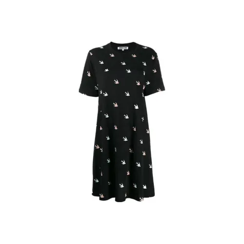 Alexander McQueen Black Женские Короткие Платья с Рукавами