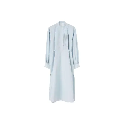 JIL SANDER Светло-синий Женские Длинные Платья с Рукавами