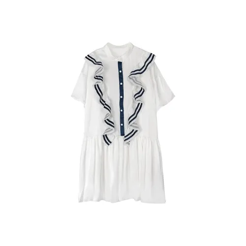 Leather Cat Платье Женское Белое