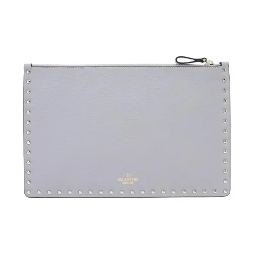 Valentino Rockstud Клатч из коровьей кожи женский серый