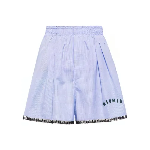 MIU MIU Синие Женские Повседневные Шорты