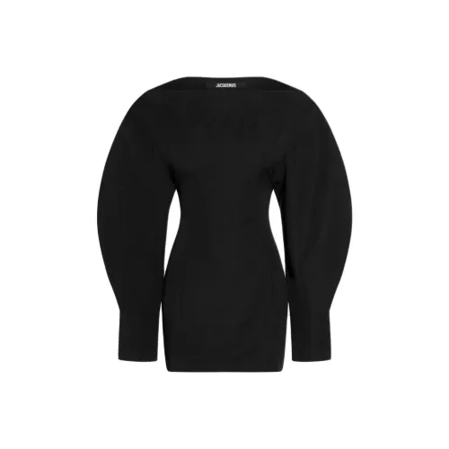 Jacquemus 2024 Autumn/Winter Collection Черный/Черный Женские Длинные Платья с Рукавами