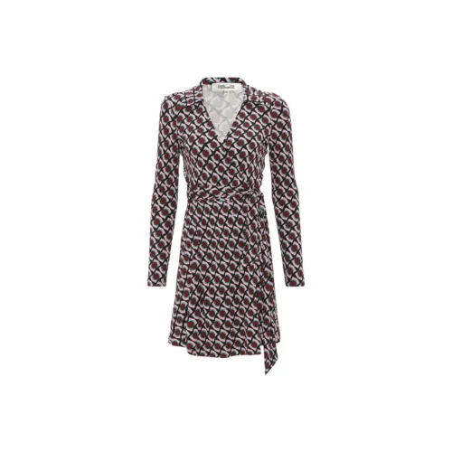 DVF Diane Von Furstenberg Длинное платье с длинными рукавами женское черное