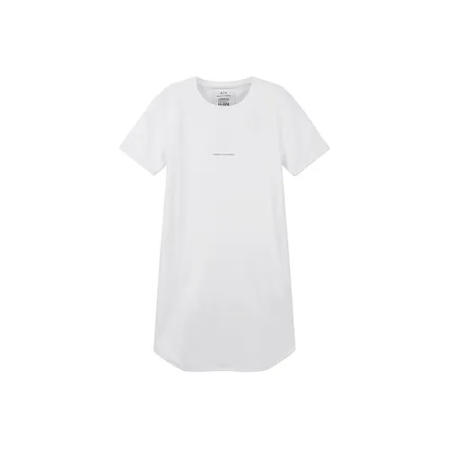 ARMANI EXCHANGEAE FW24 Короткое платье с короткими рукавами женское белое
