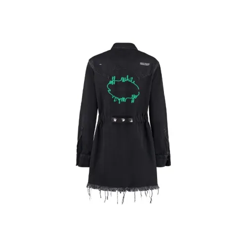 Off Белый FW20 Черный Женские Длинные Платья с Рукавами