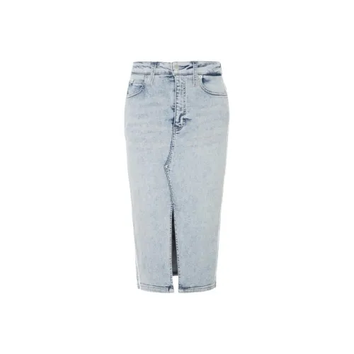 CK Calvin Klein Деним Длинная Юбка Женская Светло-Синяя