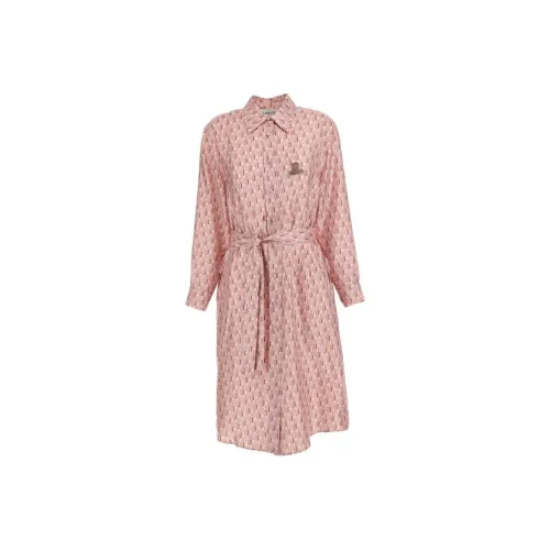 Lanvin Розовые Женские Длинные Платья с Рукавами