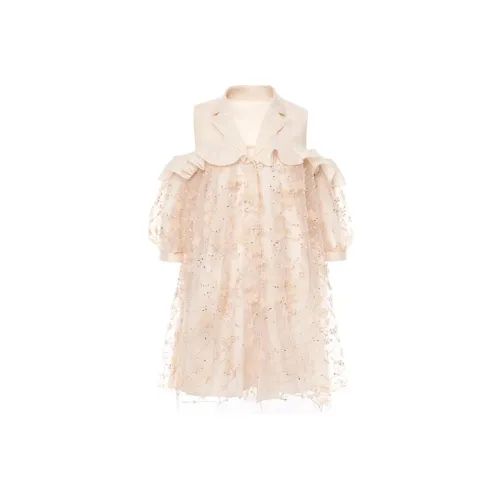 FLONAKED Короткий рукав Платье Женское Абрикосовое