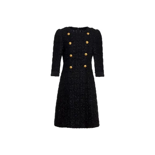 BESIONIA SS22 Короткий рукав Платье Женское Черное