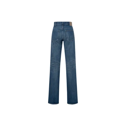 CELINE Темно-синие Женские Джинсы