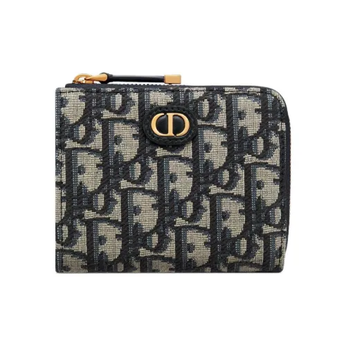 DIOR 30 Montaigne Хлопок Кошелек Женские Синий