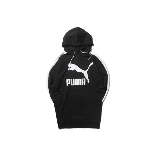 PUMA Длинное платье с длинными рукавами, женское, черное