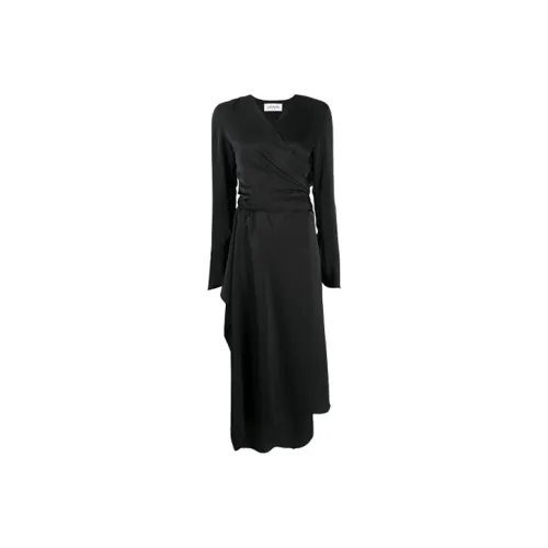 Lanvin Черное Женское Длинное Платье с Рукавами