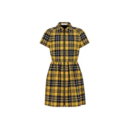 DIOR FW22 Короткий рукав Платье Женское Желтое