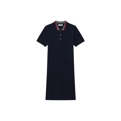 HAZZYS Короткое платье с короткими рукавами женское темно-синее