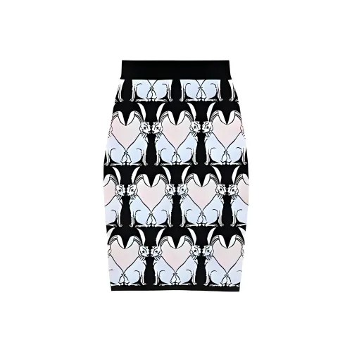 Burberry SS23 The Year of the Rabbit Черные Женские Вязаные Длинные Юбки