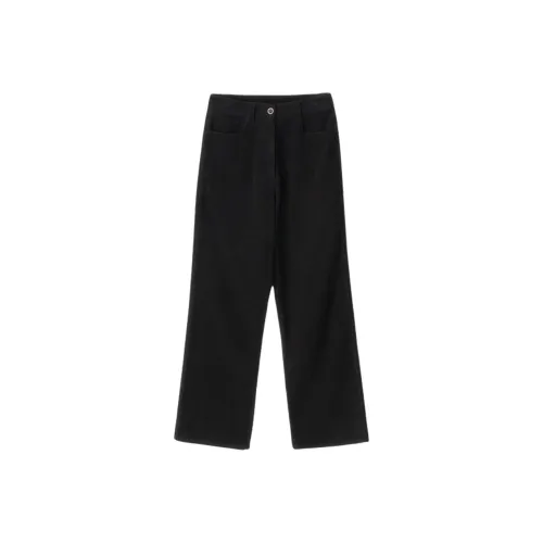 NOTHING WRITTEN Промытый Вельветовые Брюки Повседневные Брюки Женские Черный Черный