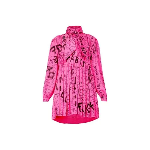 BALENCIAGA Розовые Женские Длинные Платья с Рукавами