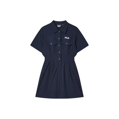 FILA ORIGINALE Flycatcher Синий Женские Короткие Платья с Длинными Рукавами