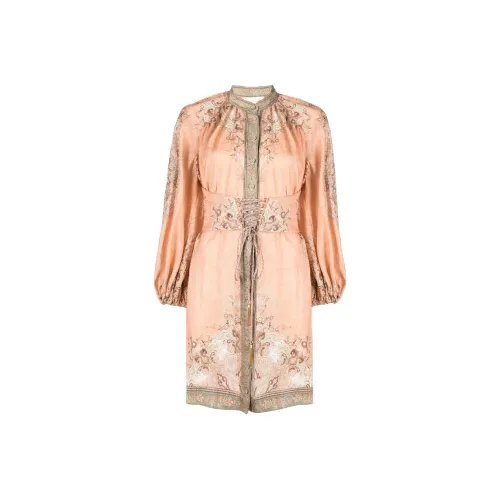 Zimmermann Длинное платье с длинными рукавами женское многоцветное