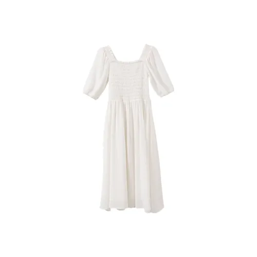 YUMOMO STAR A Линия Юбка Платье Первая любовь Белый