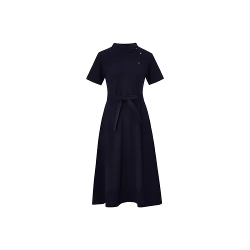 HAZZYS Короткое платье с короткими рукавами женское темно-синее