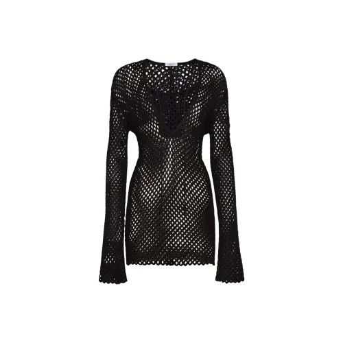 FERRAGAMO Длинное платье с длинными рукавами женское черное