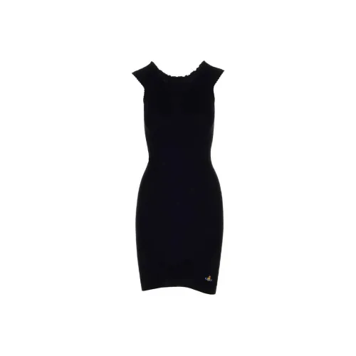 Vivienne Westwood Black Женские Короткие Платья с Рукавами