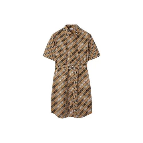 Burberry SS25 Короткий рукав Платье Женское Песочный