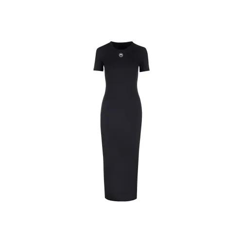 Marine Serre Короткий рукав Платье Женское Черное