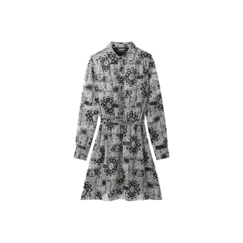THE KOOPLES Темно-серое Женское Длинное Платье с Рукавами