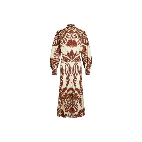 ETRO Светло-янтарное Женское Длинное Платье с Рукавами