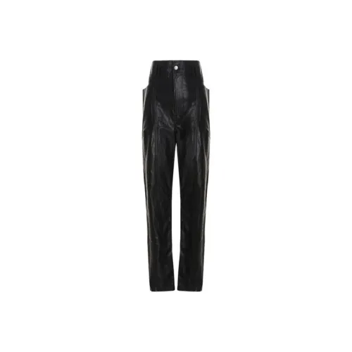 ISABEL MARANT Черные Женские Кожаные Брюки