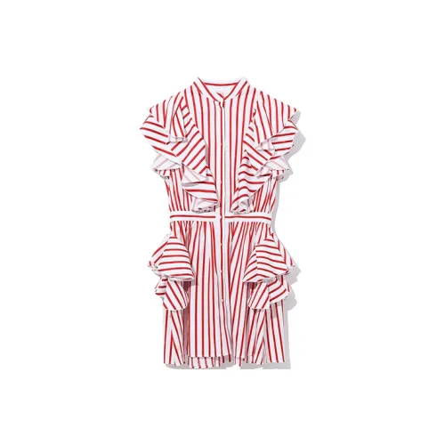 MSGM RDX/Красный Женские Короткие Платья с Рукавами