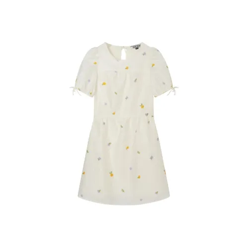Teenie Weenie Короткий рукав Платье Женское Белое
