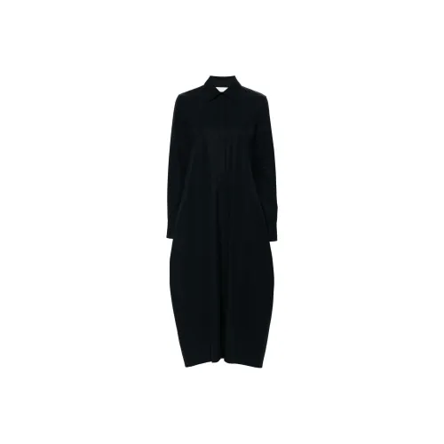 JIL SANDER Полночный синий Женские Длинные Платья с Рукавами