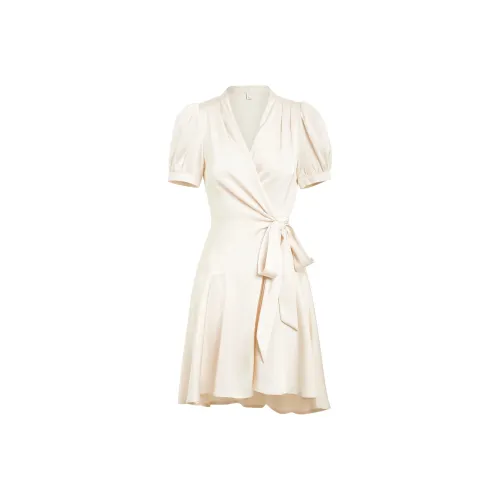 AUI Короткий рукав Платье Женское Абрикос